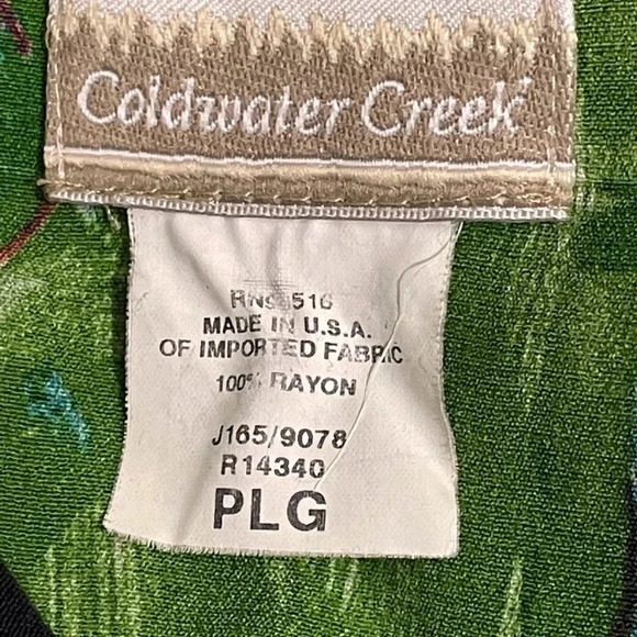 Vtg Coldwater Creek Button Shirt Black Multi Wildlife Art to Wear Sz PL Petite - Picture 3 of 7